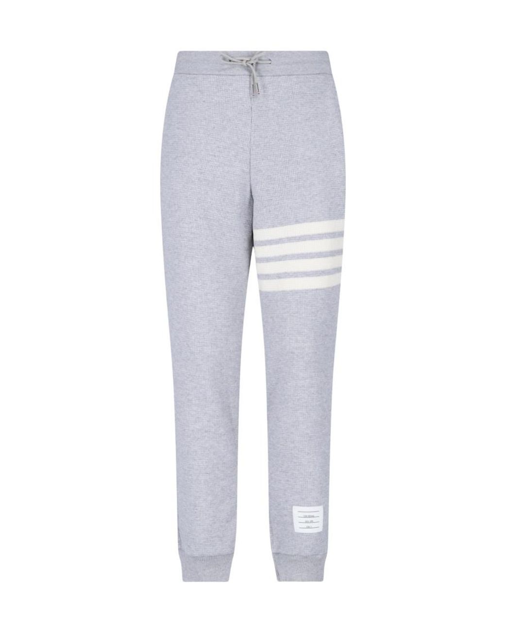 Thom Browne Gray Waffle-Knitted Drawstring Pants for men