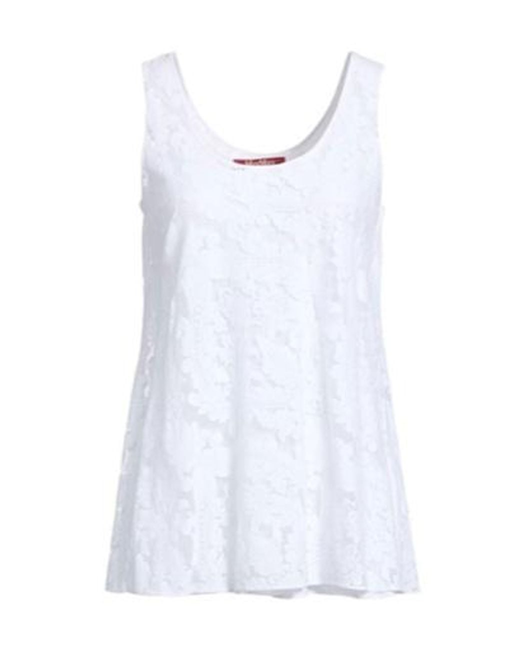 Max Mara White Solid Color Lace Sleeveless Vest