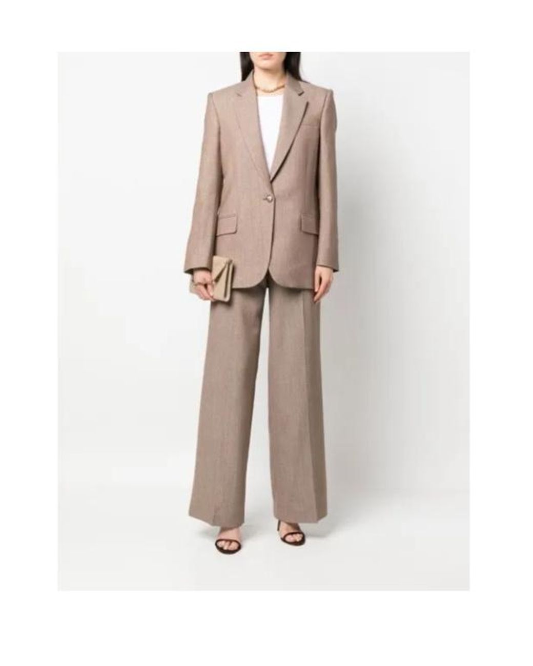 Stella McCartney Brown Single-Breasted Tailored Blazer