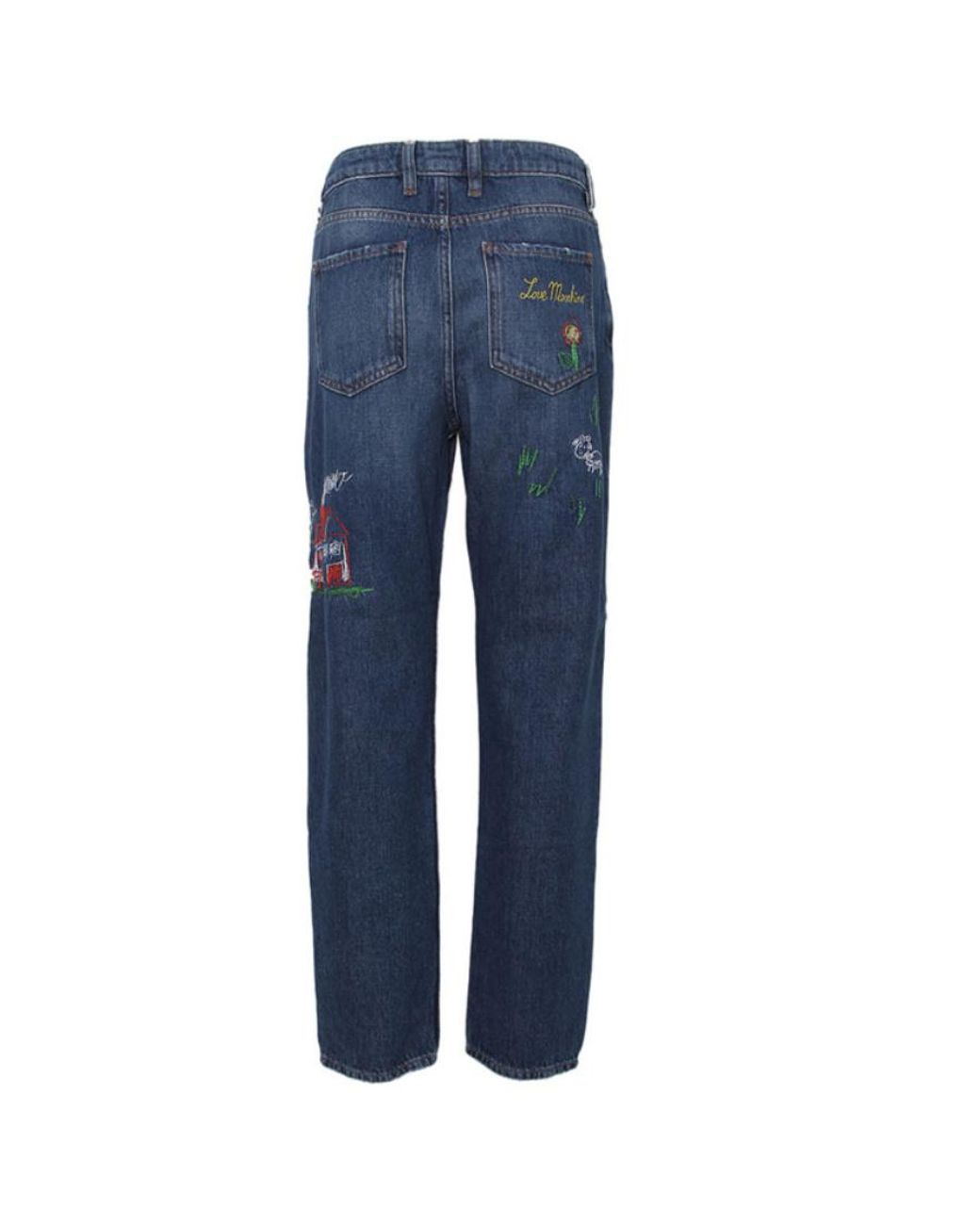 Moschino Blue Embroidered Jeans