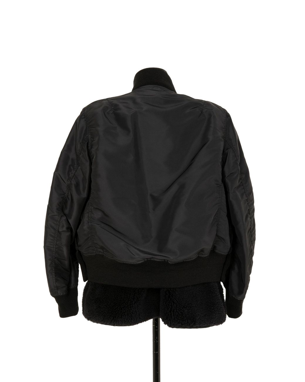Sacai Black Buttoned Long-Sleeved Bomber Jacket for men