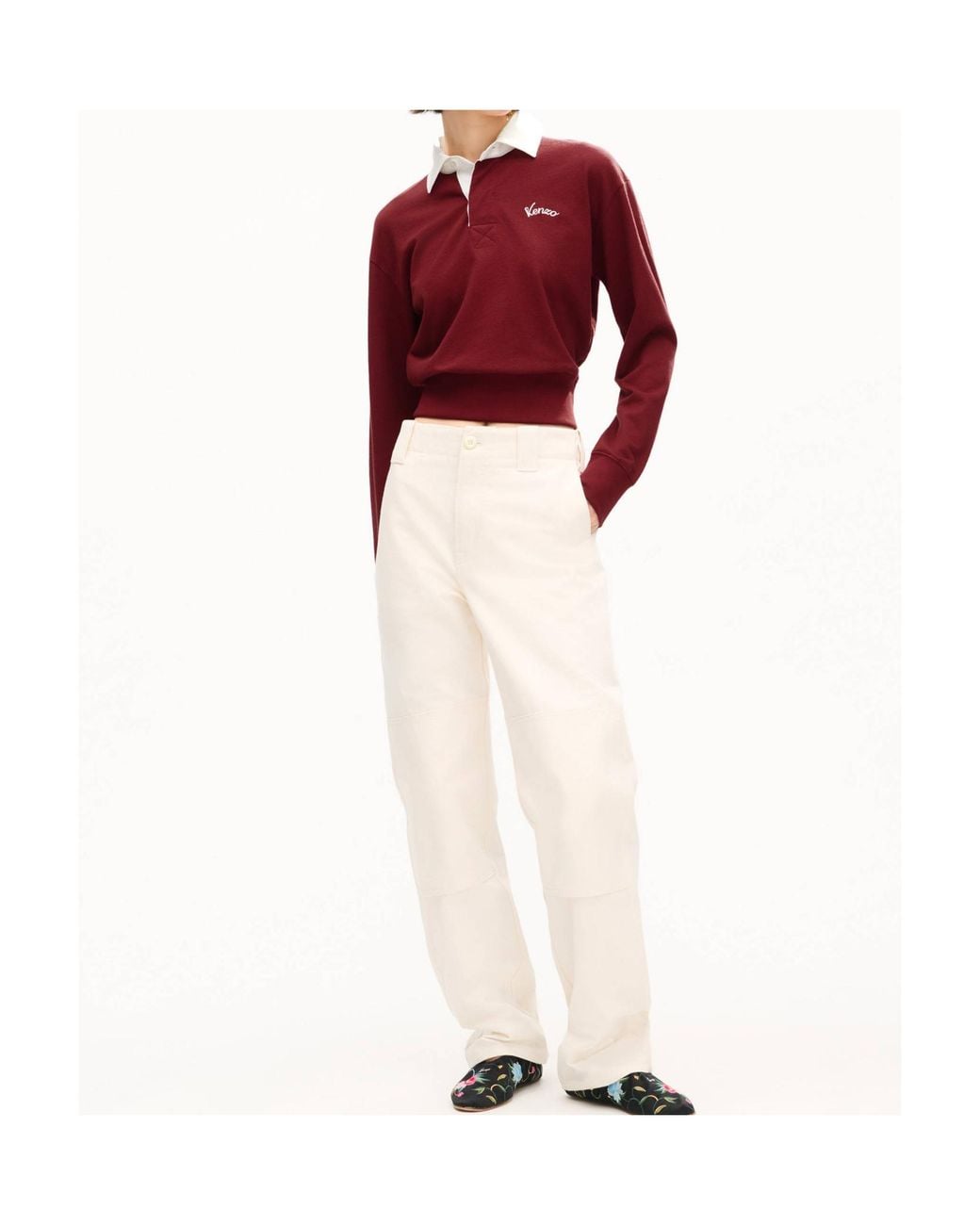 KENZO Varsity' Embroidered Long Sleeve Polo