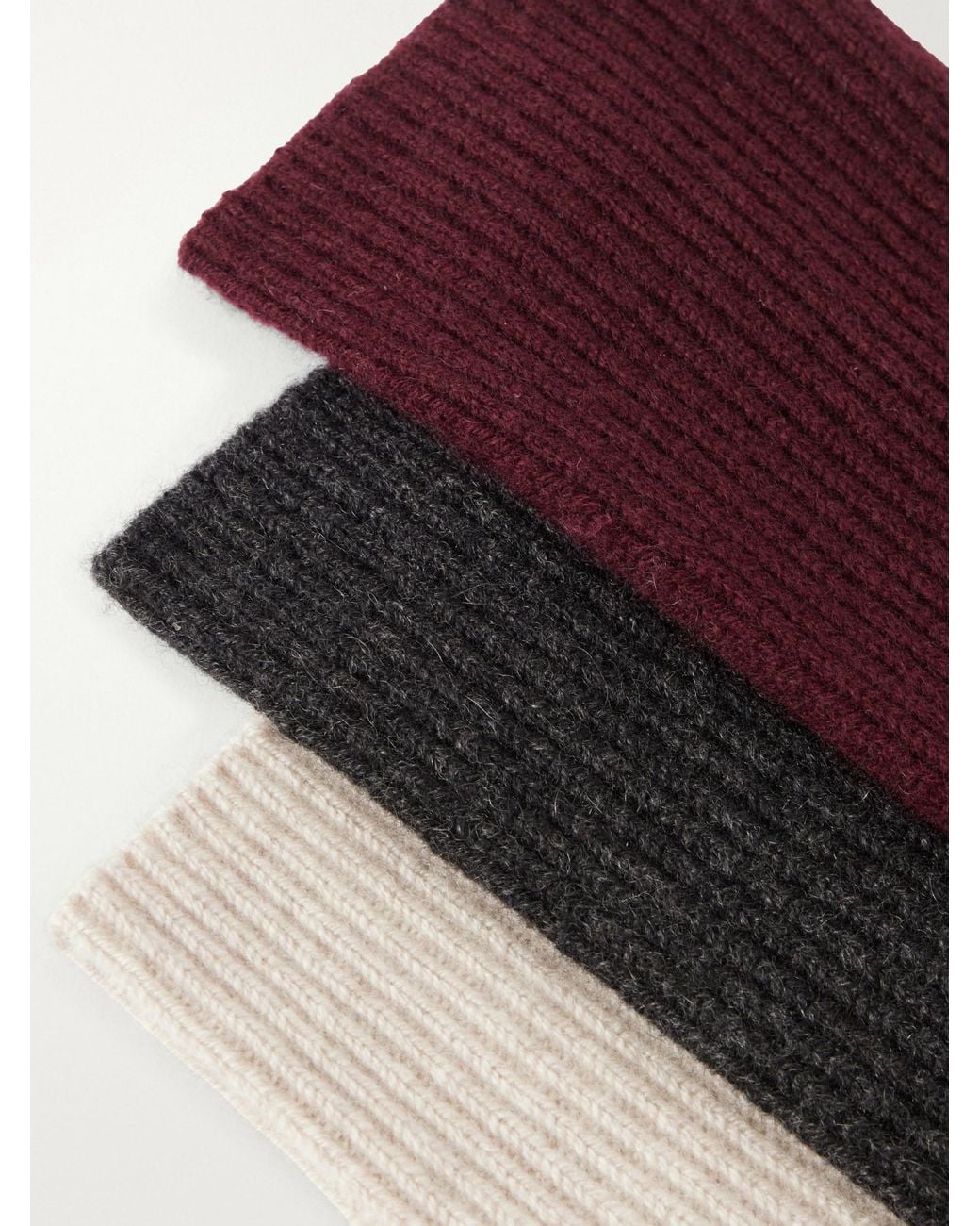 arch4 White Set Of Three Ribbed Cashmere Socks