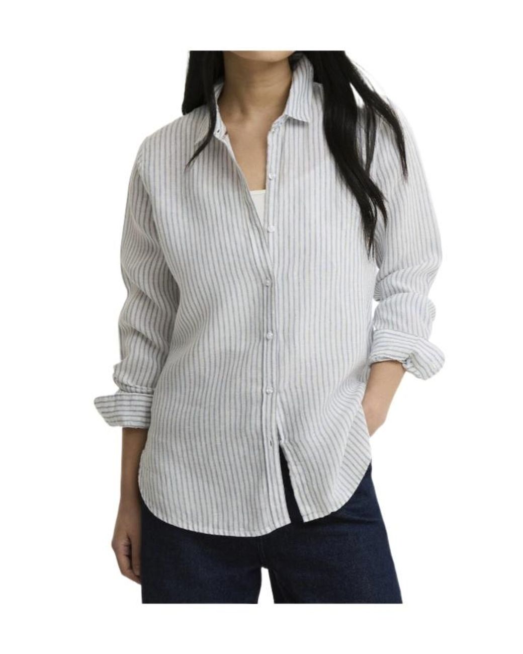 Barbour White Marine Relaxed Long-Sleeved Shirt