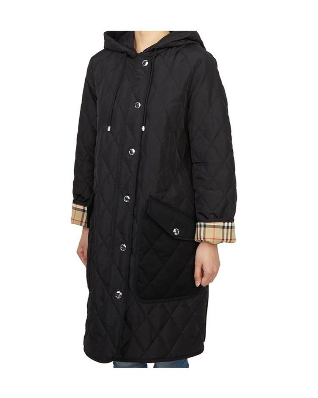 Burberry Black Quilted Hooded Jacket