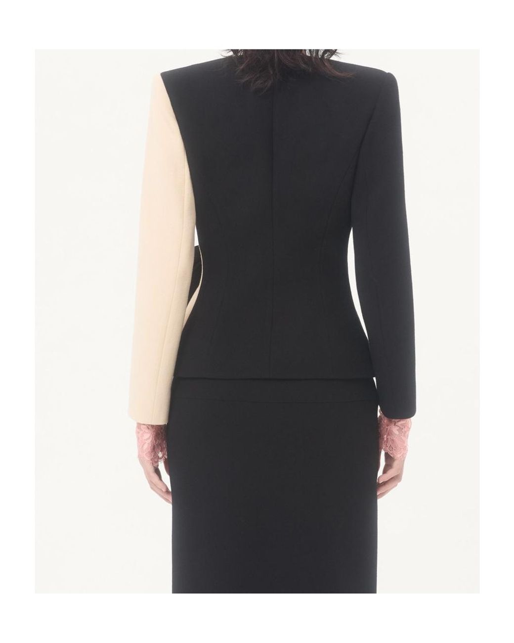 Valentino Black Wool Crepe Jacket With Contrasting Bow