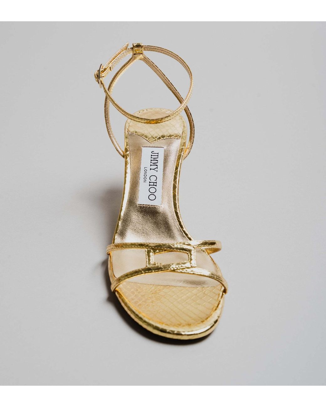 Jimmy Choo Metallic 65Mm Leo Leather Ankle-Strap Sandals