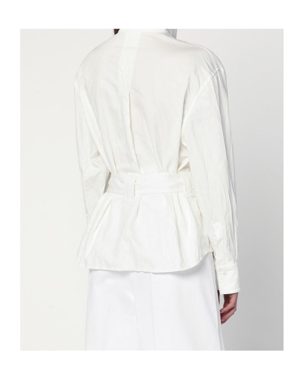 Ferragamo White Belted Shirt