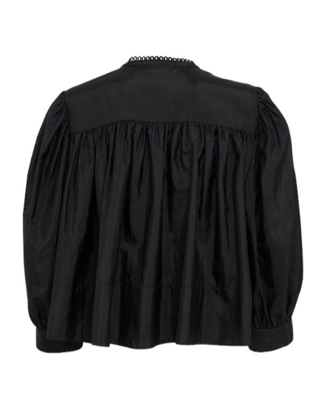 Chloé Black Ruffled Silk Blend Shirt