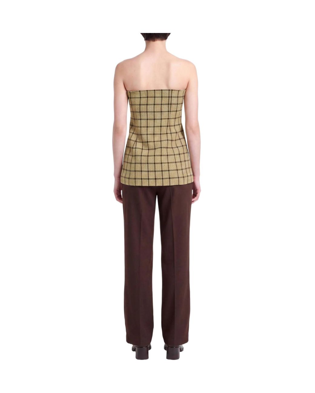 Ganni Metallic Plaid Camisole