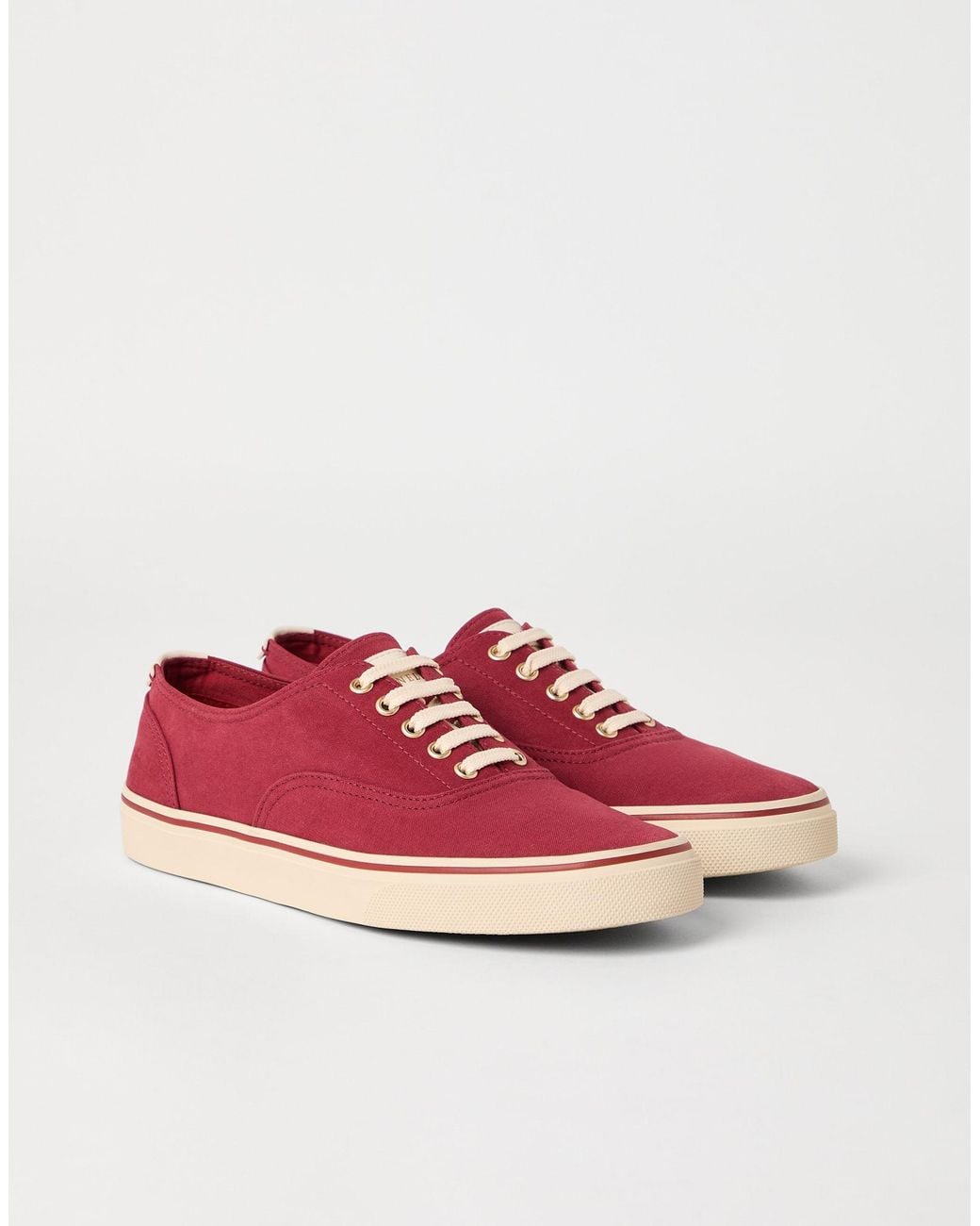 Brunello Cucinelli Red Cotton Sneakers for men