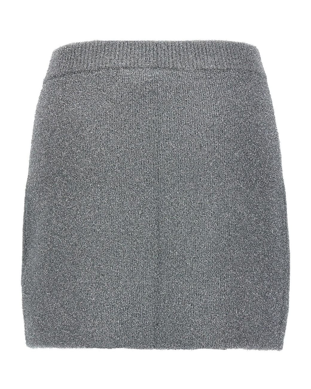 Ganni Gray Sparkle Mini Skirt