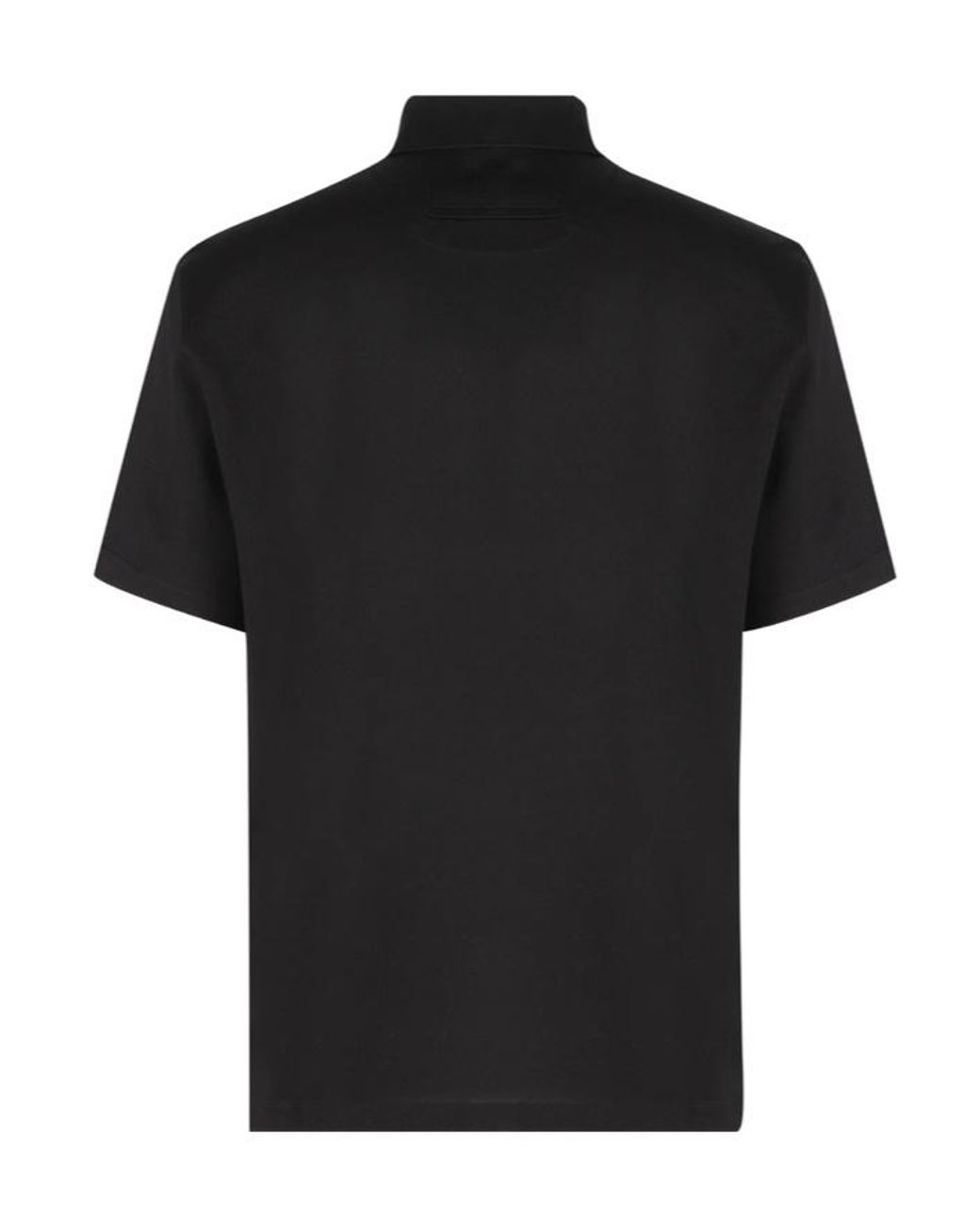 Zegna Black Short-Sleeve Piqué Polo Shirt for men