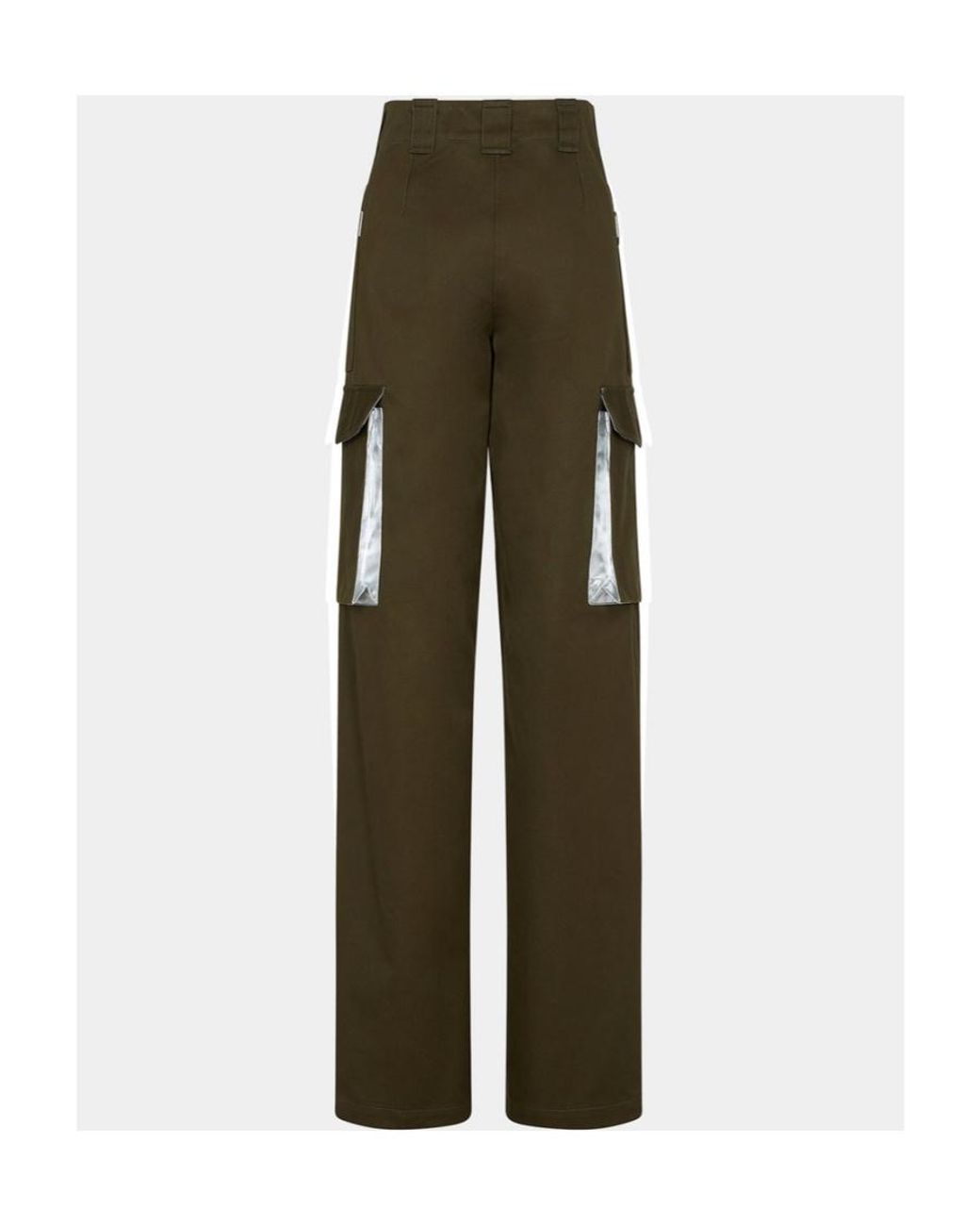 Rabanne Green Mid Rise Straight Leg Pants