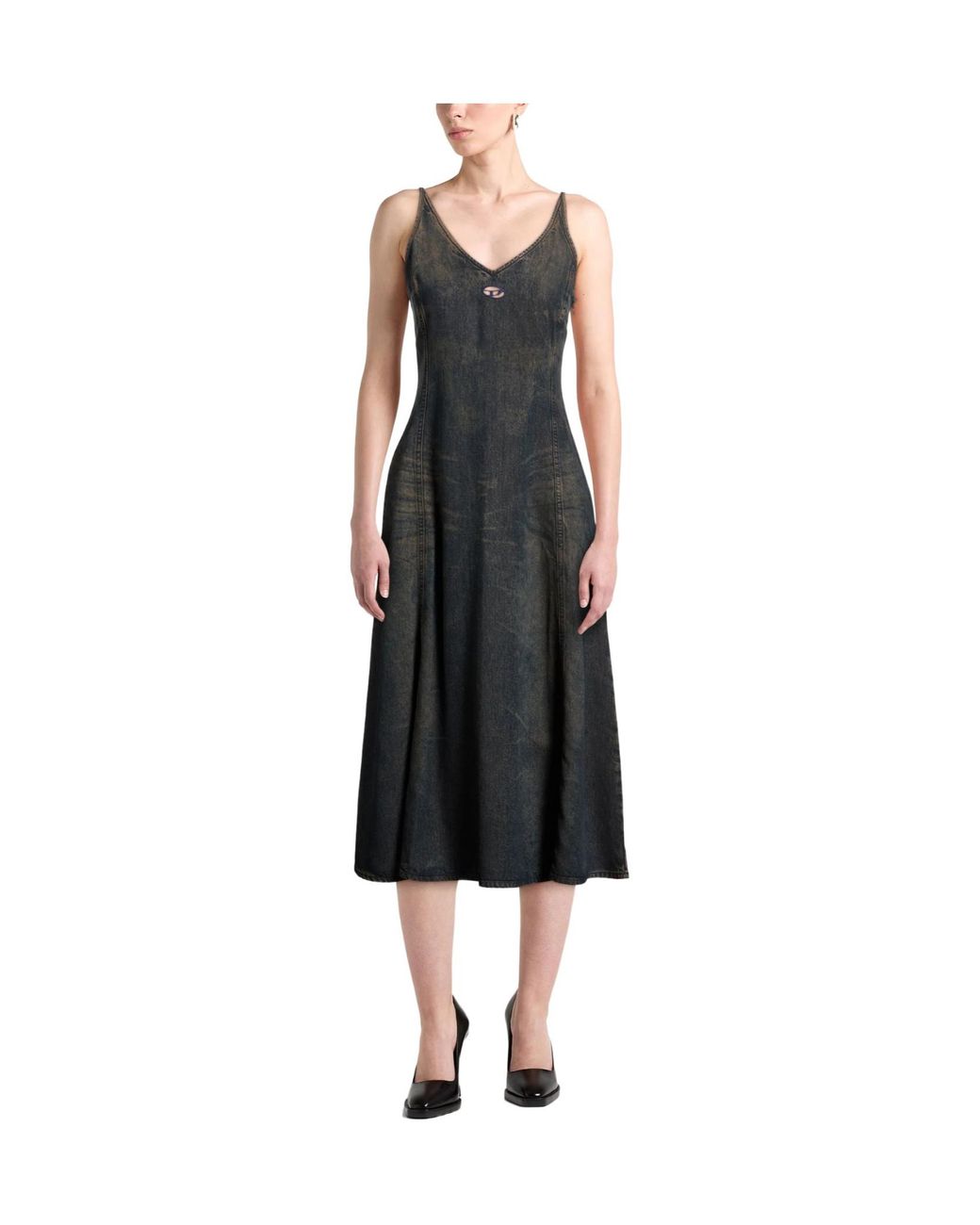 DIESEL Black Dark Denim Sleeveless Dress