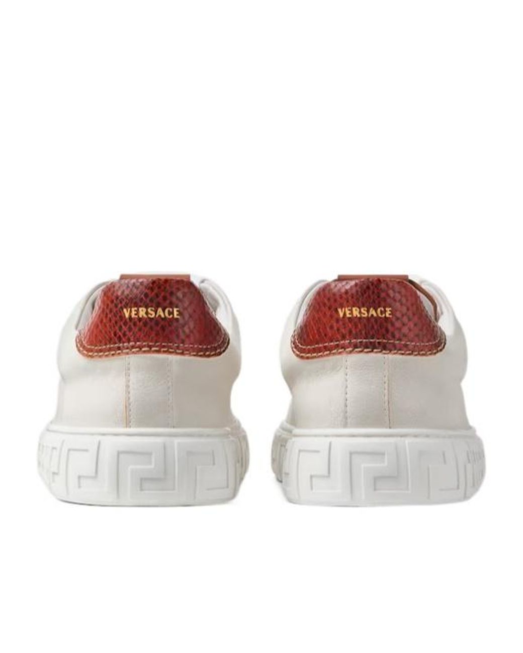 Versace White Greca Lace-Up Sneakers for men