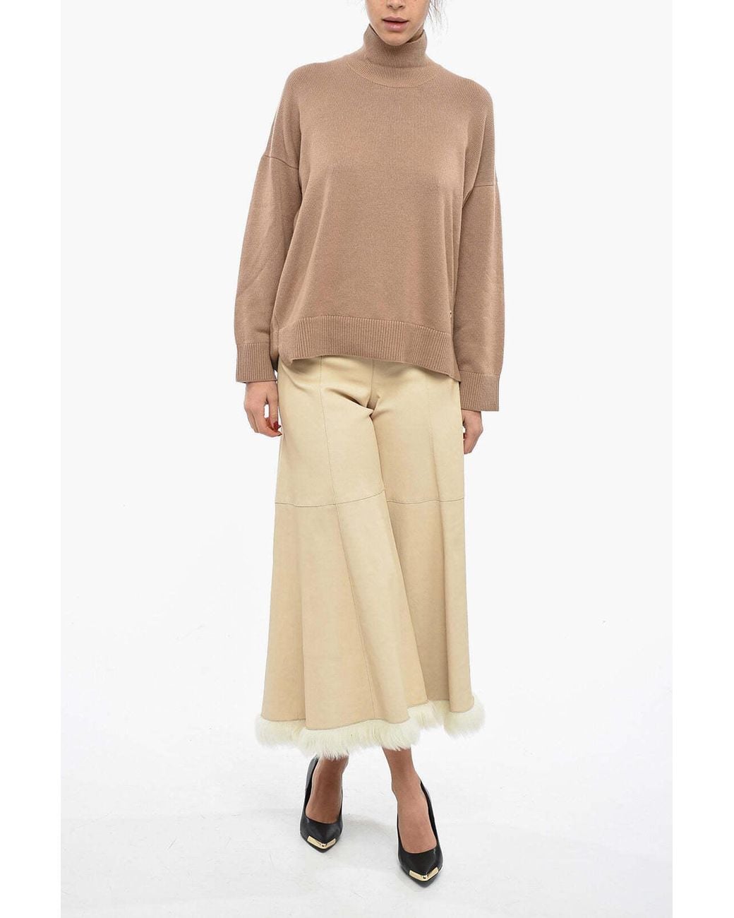 By Malene Birger Natural Muriell Boot-Cut Pants