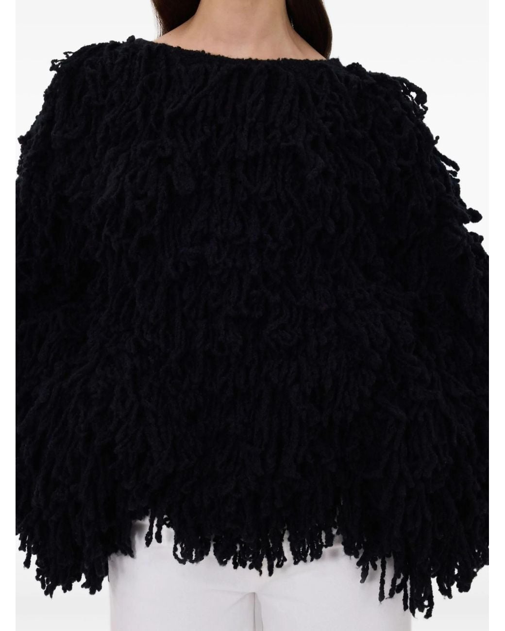 Loulou de Saison Black Gabin Fringed Jumper