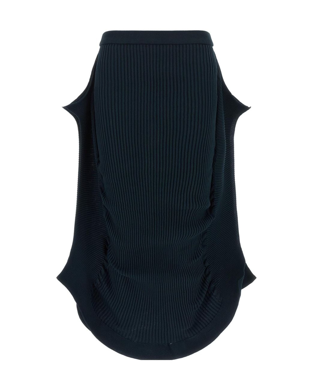 Issey Miyake Blue Prance Draped Ribbed Skirt