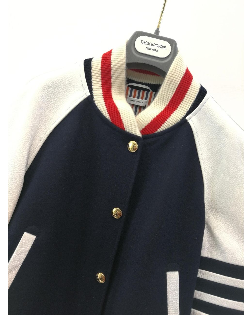 Thom Browne Blue Straight Collar Casual Jacket