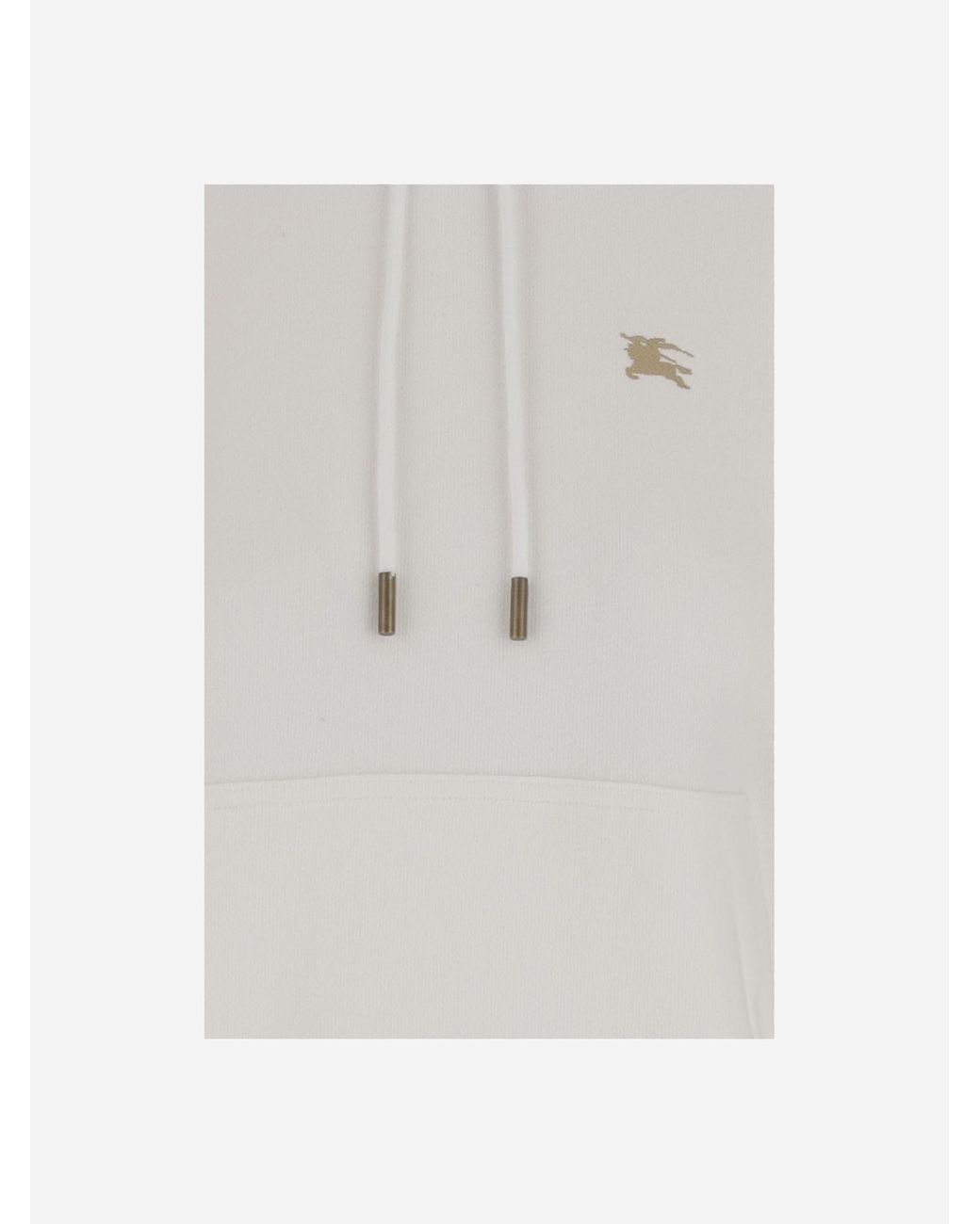 Burberry White Ekd Embroidered Drawstring Hoodie
