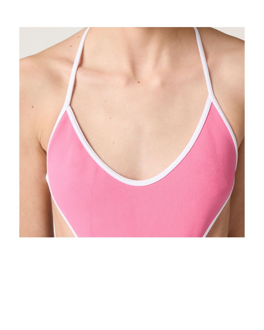 Miu Miu Pink Technical Knit Swimsuit