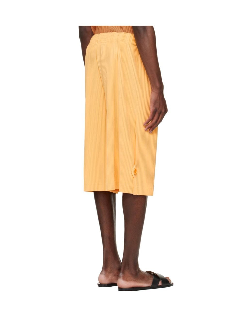 Homme Plissé Issey Miyake Yellow Wear Or Wrap Pleated Shorts for men