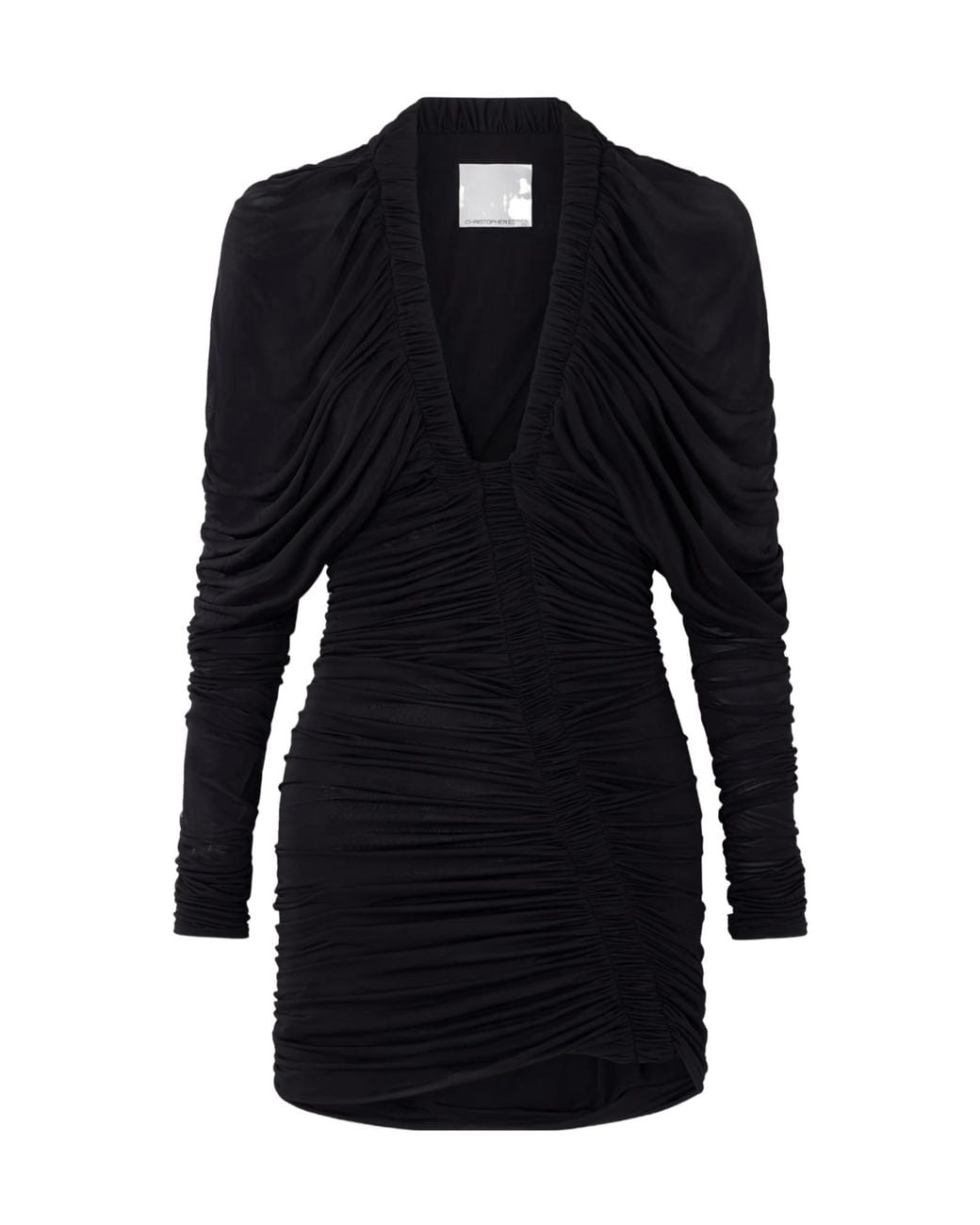 Christopher Esber Black Orion Ruched Mini Dress