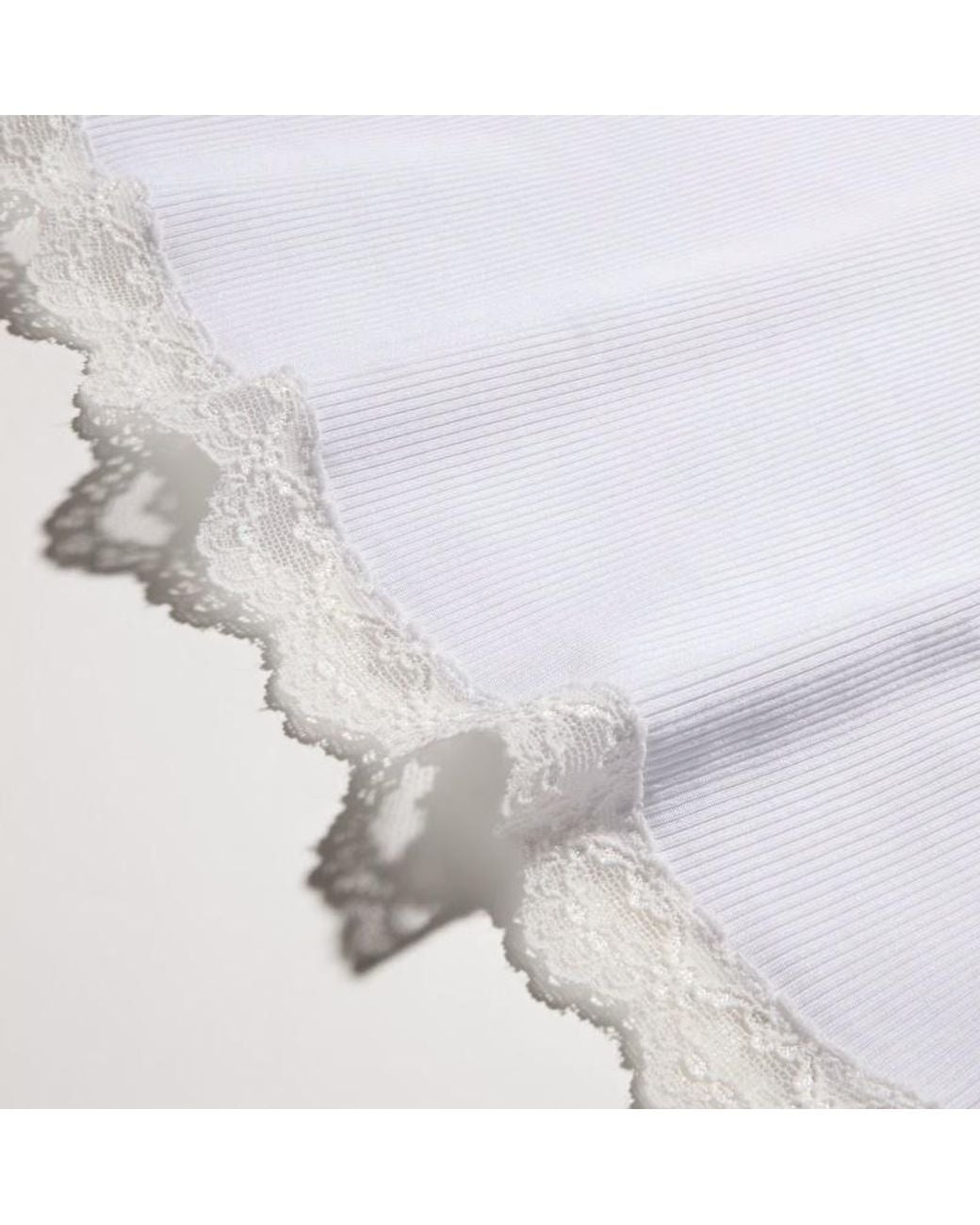 Gucci White Matte Viscose Rib Stitch T-Shirt