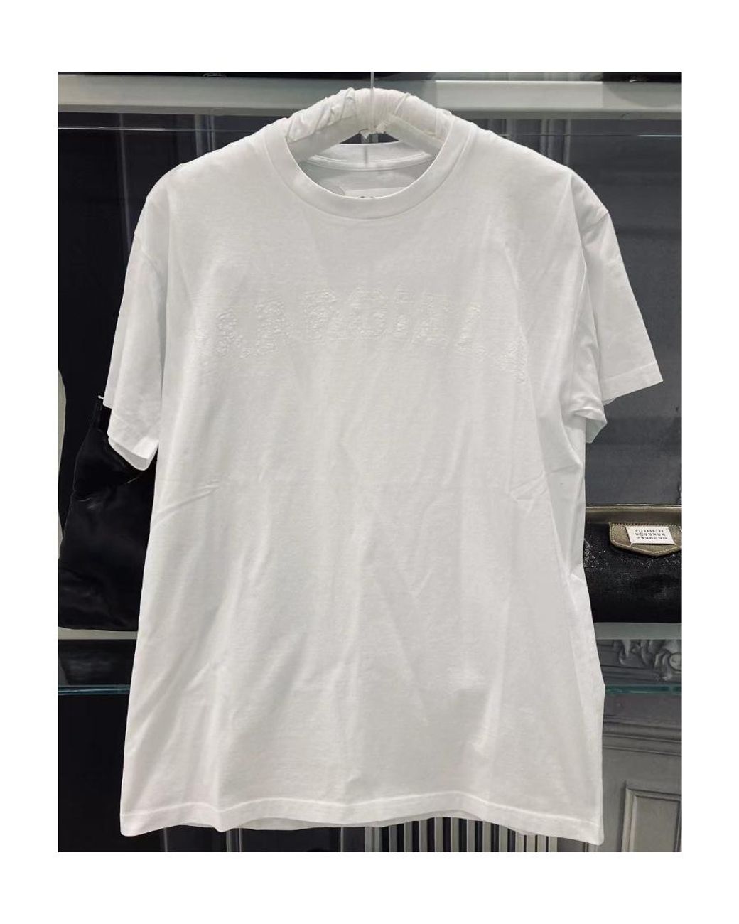 Maison Margiela White Logo Detailed Crewneck T-Shirt