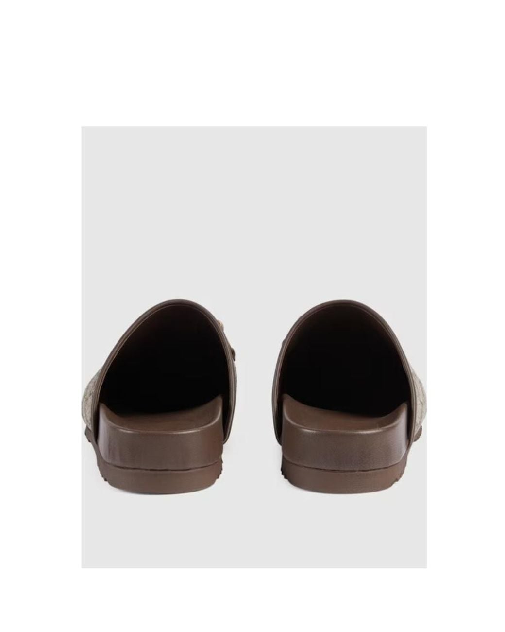 Gucci Brown Monogrammed Gancini Plaque Slides