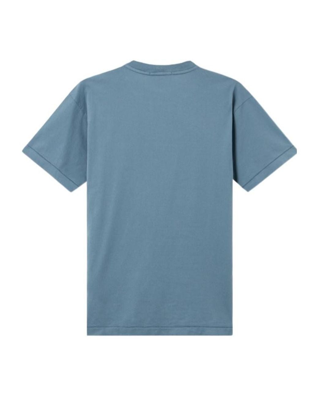 Stone Island Blue Logo-Patch Cotton T-Shirt for men