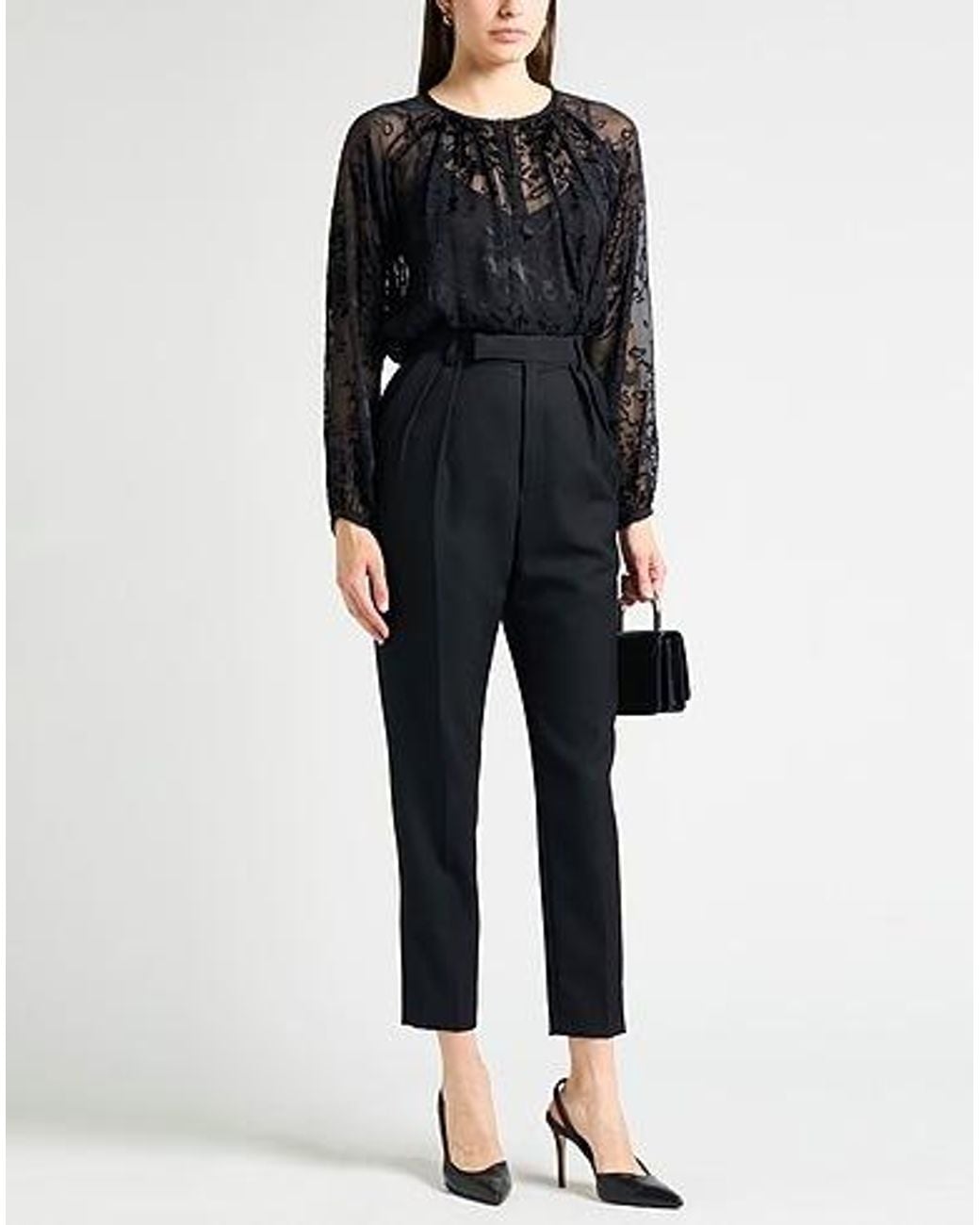 Rag & Bone Black Solid-Color Georgette Top