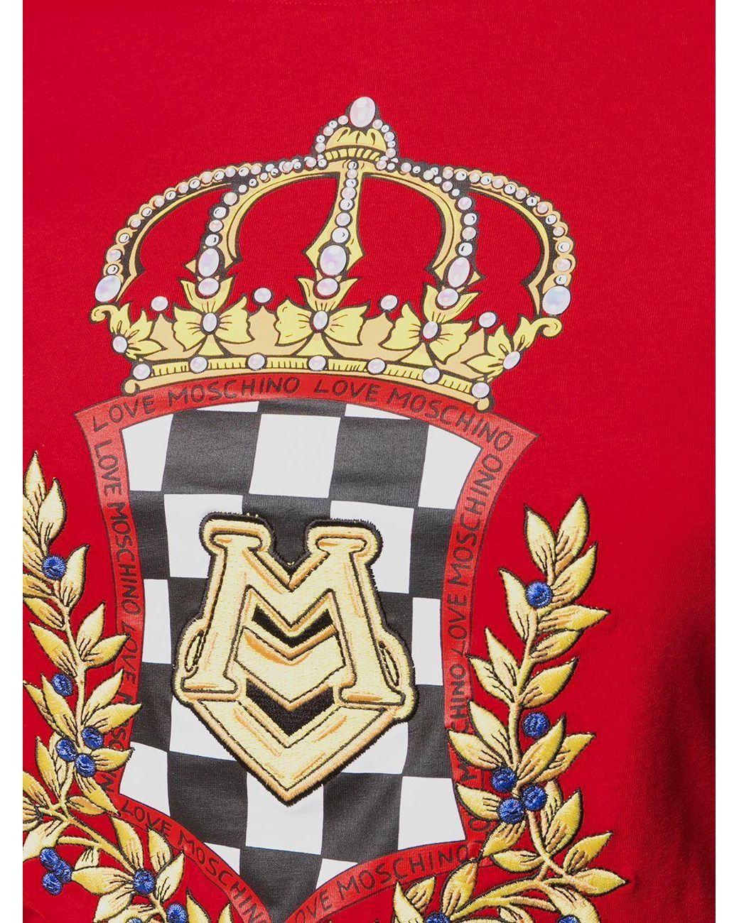 Moschino Red Badge Printed T-Shirt