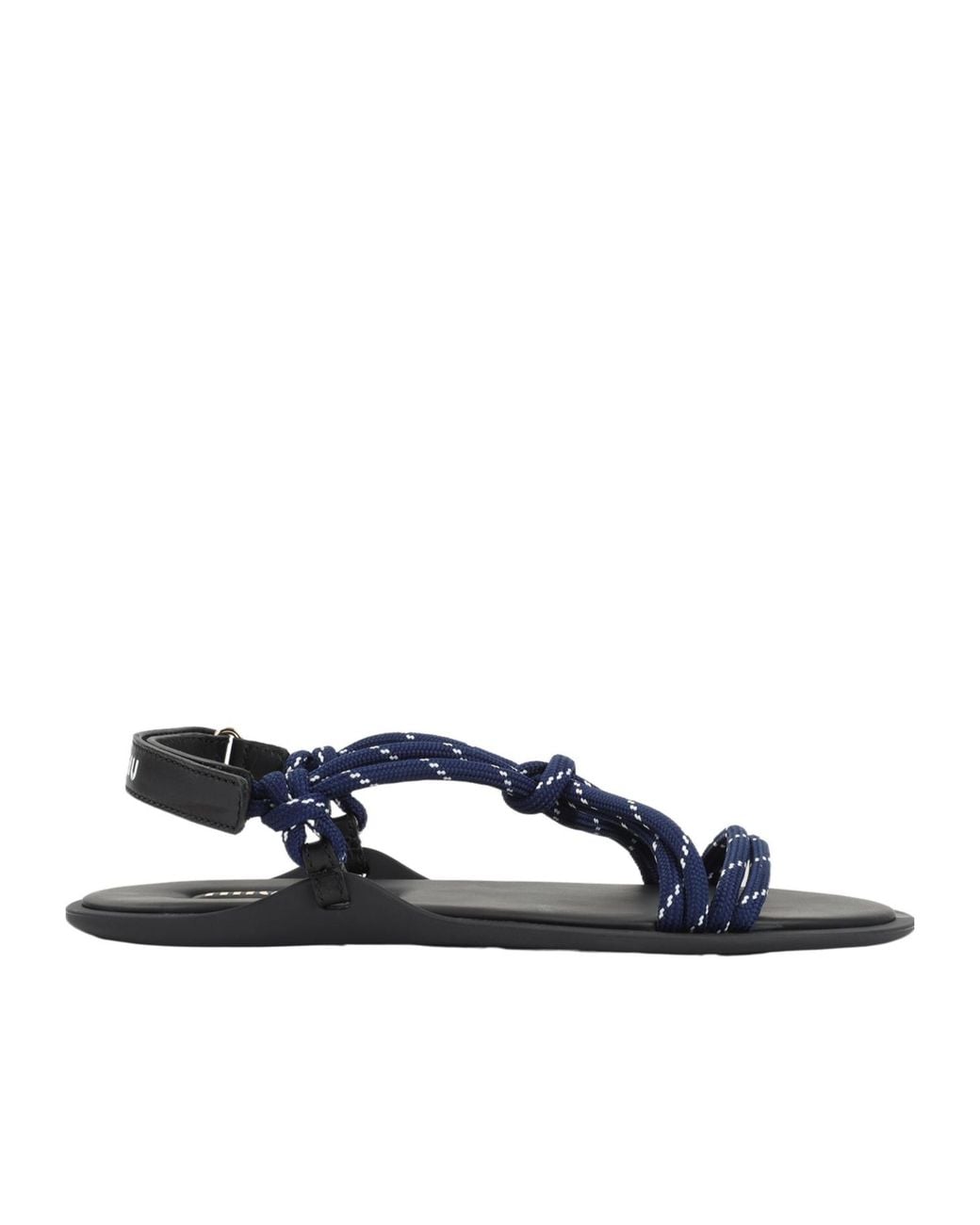 Miu Miu Blue Riviere Cord And Leather Sandals
