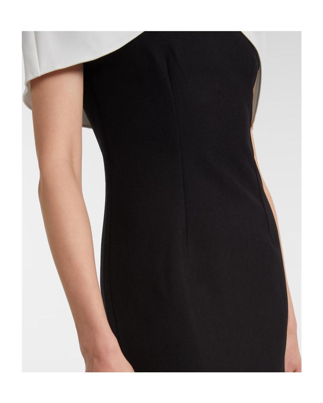 Roland Mouret Black Crystal-Embellished Crepe Cocktail Dress