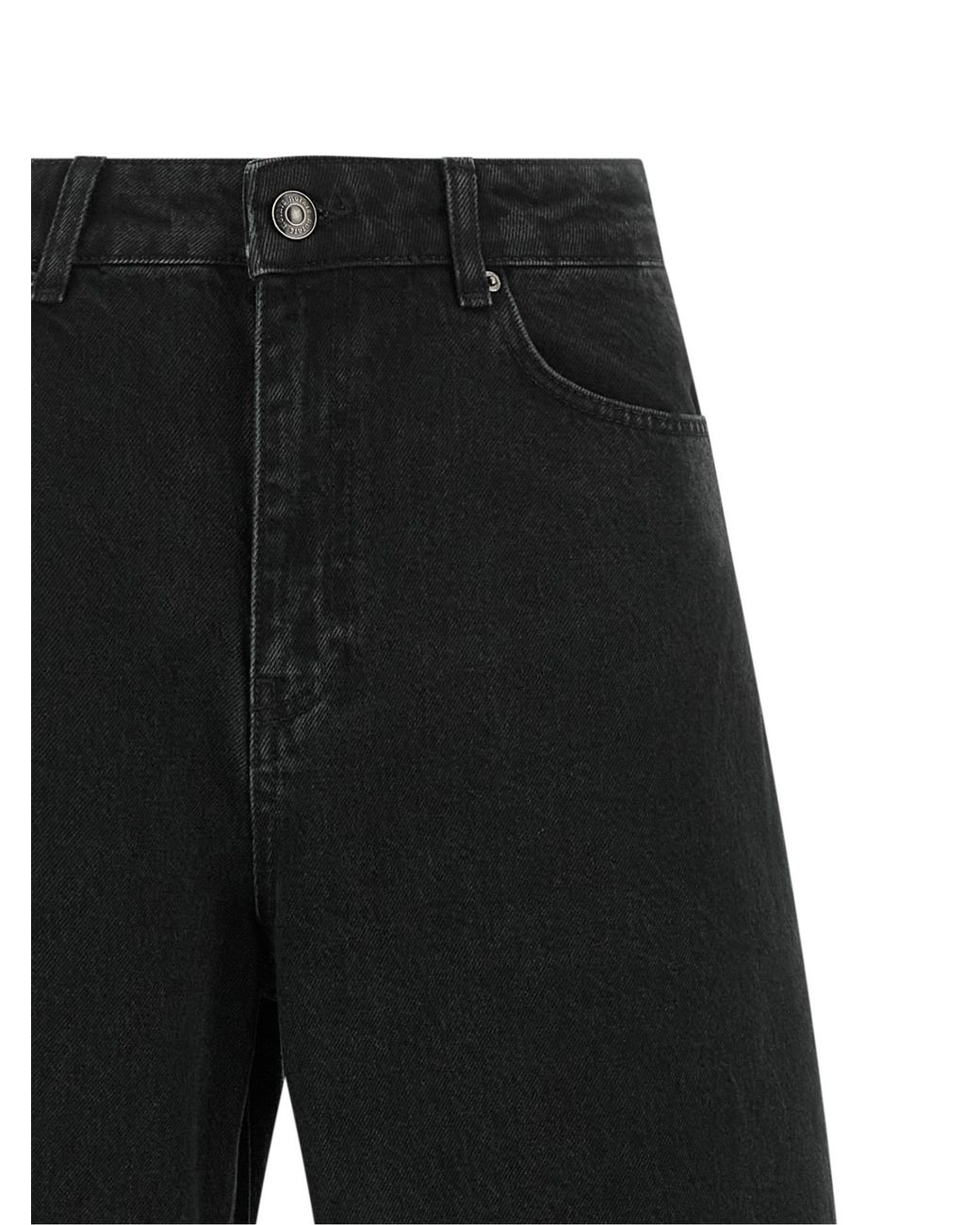 ROTATE BIRGER CHRISTENSEN Black Draped Barrel Leg Denim Jeans
