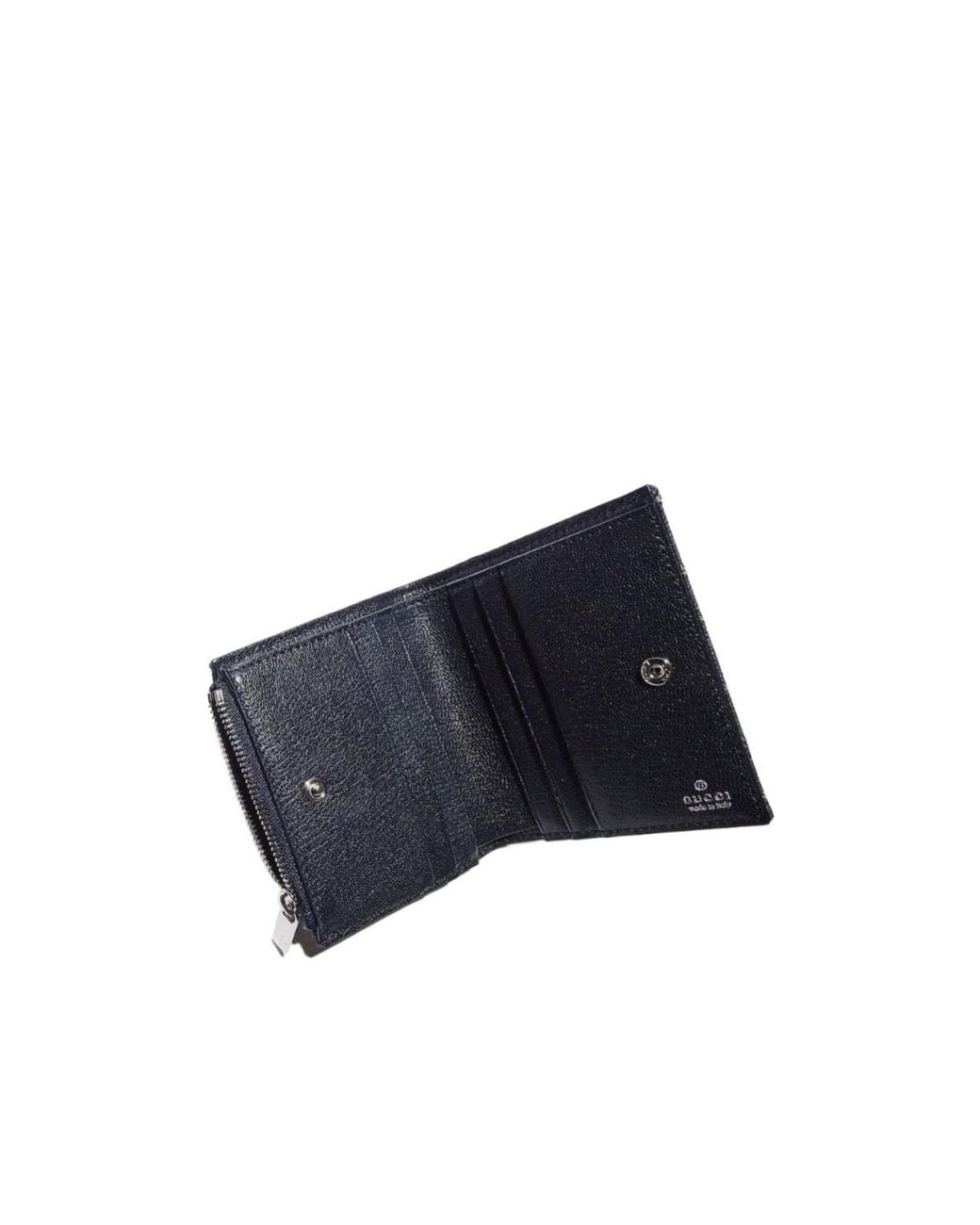 Gucci Blue Small Wallet With Plaque