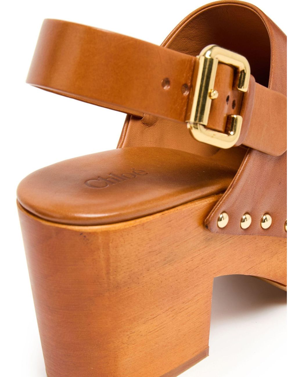 Chloé Brown Round-Toe High-Heeled Sandals