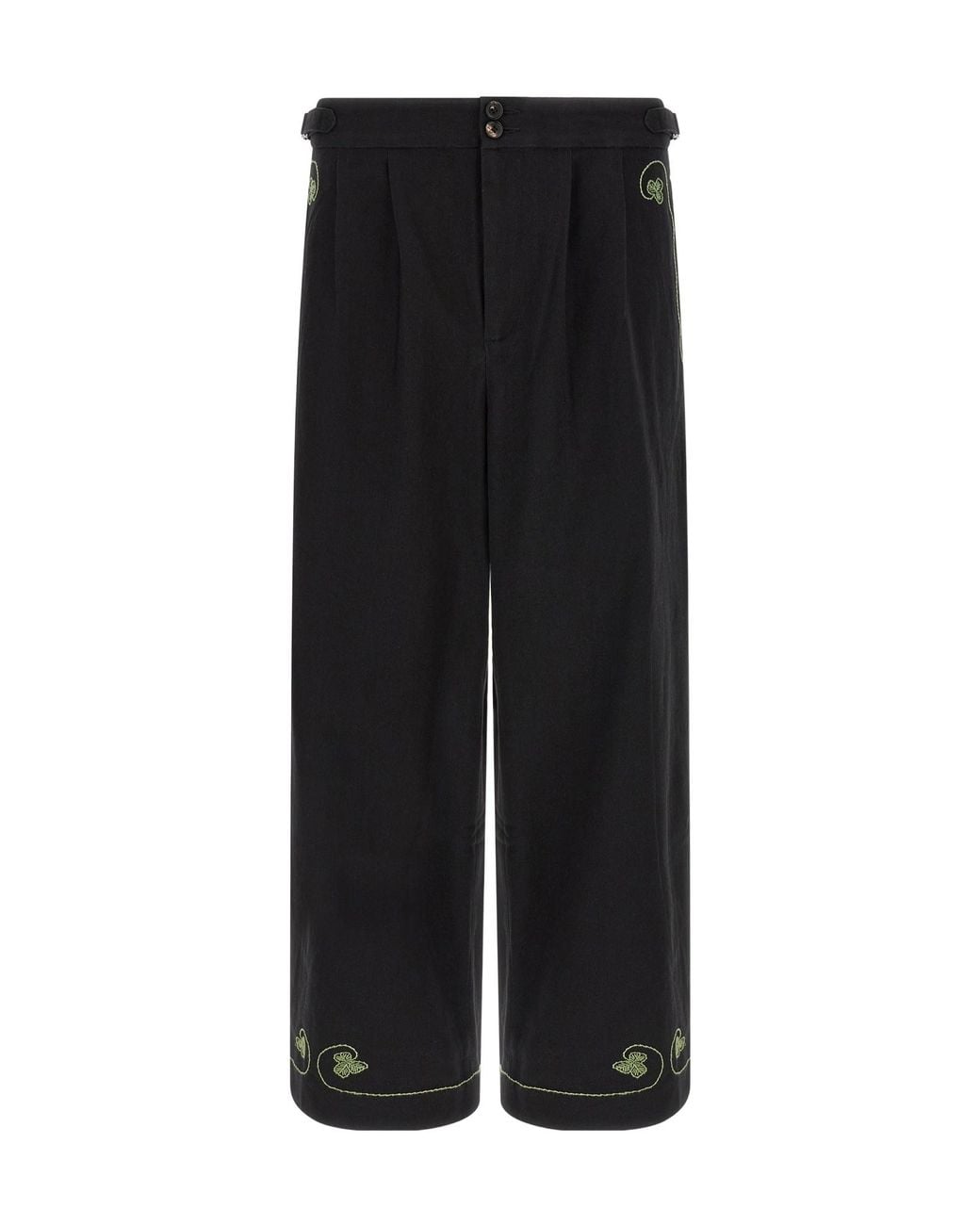 Bode Black Lucky Draw Cropped Casual Pants for men