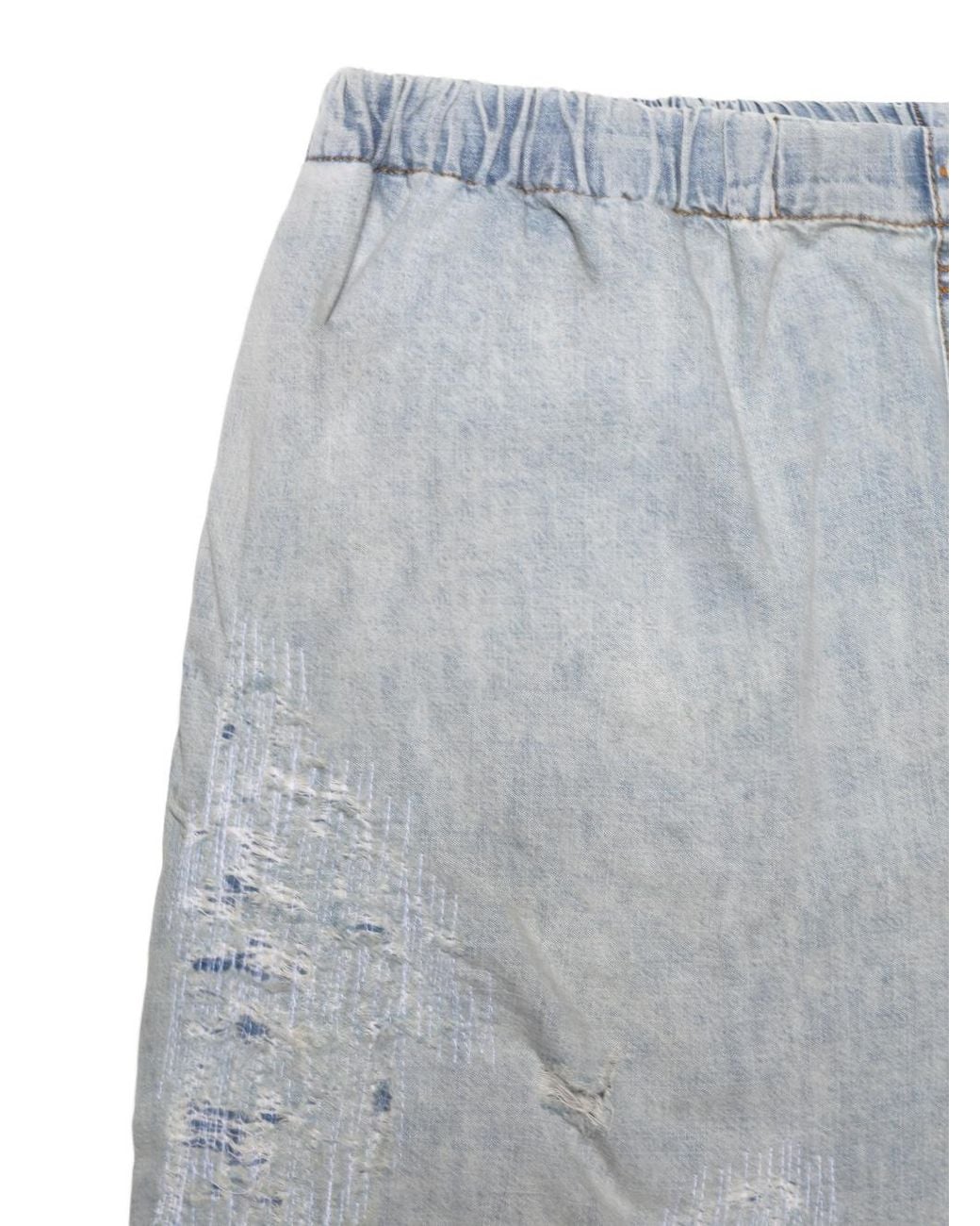 Acne Blue Distressed Shorts for men