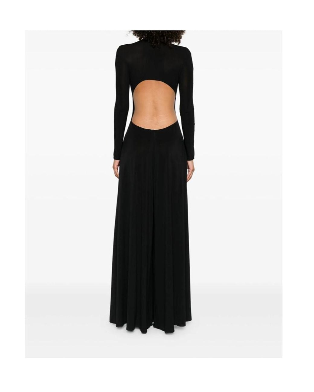 Alaïa Black Alaïa Cut-Out Long-Sleeved Maxi Dress