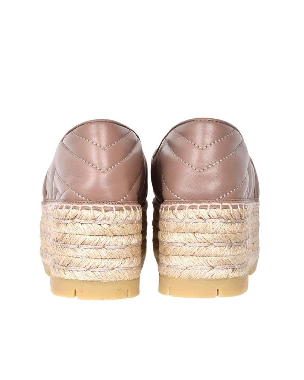 Gucci Pink Gg Straw Platform Shoes