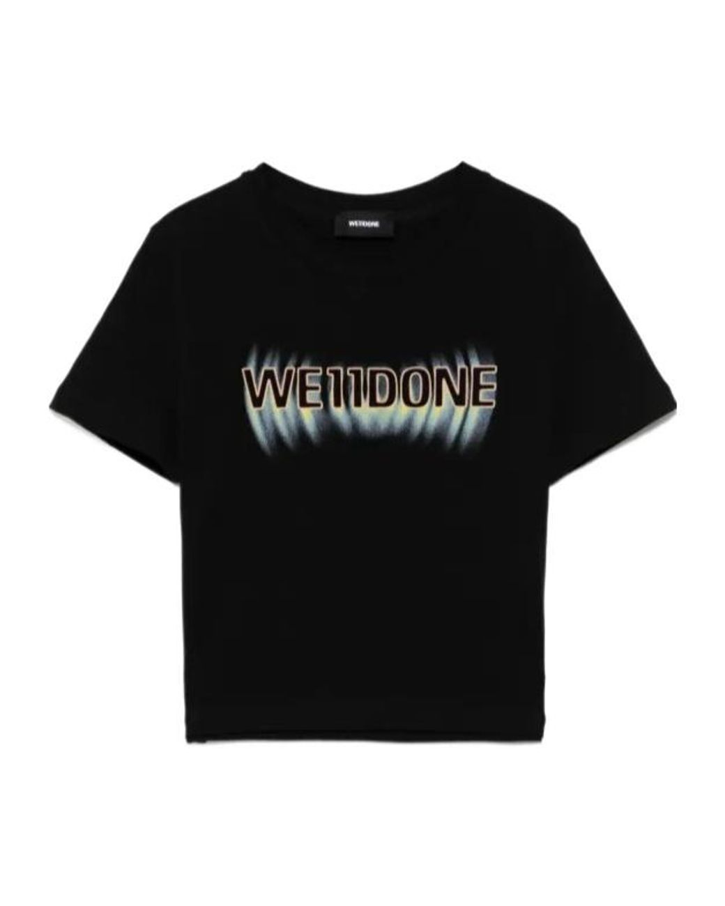 we11done Black Logo Cropped T-Shirt