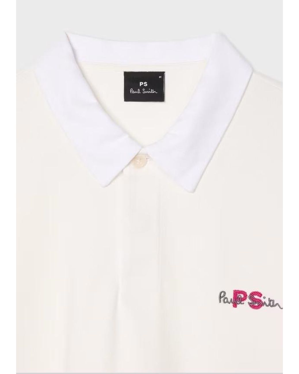 Paul Smith White Long Sleeve Polo Shirt for men