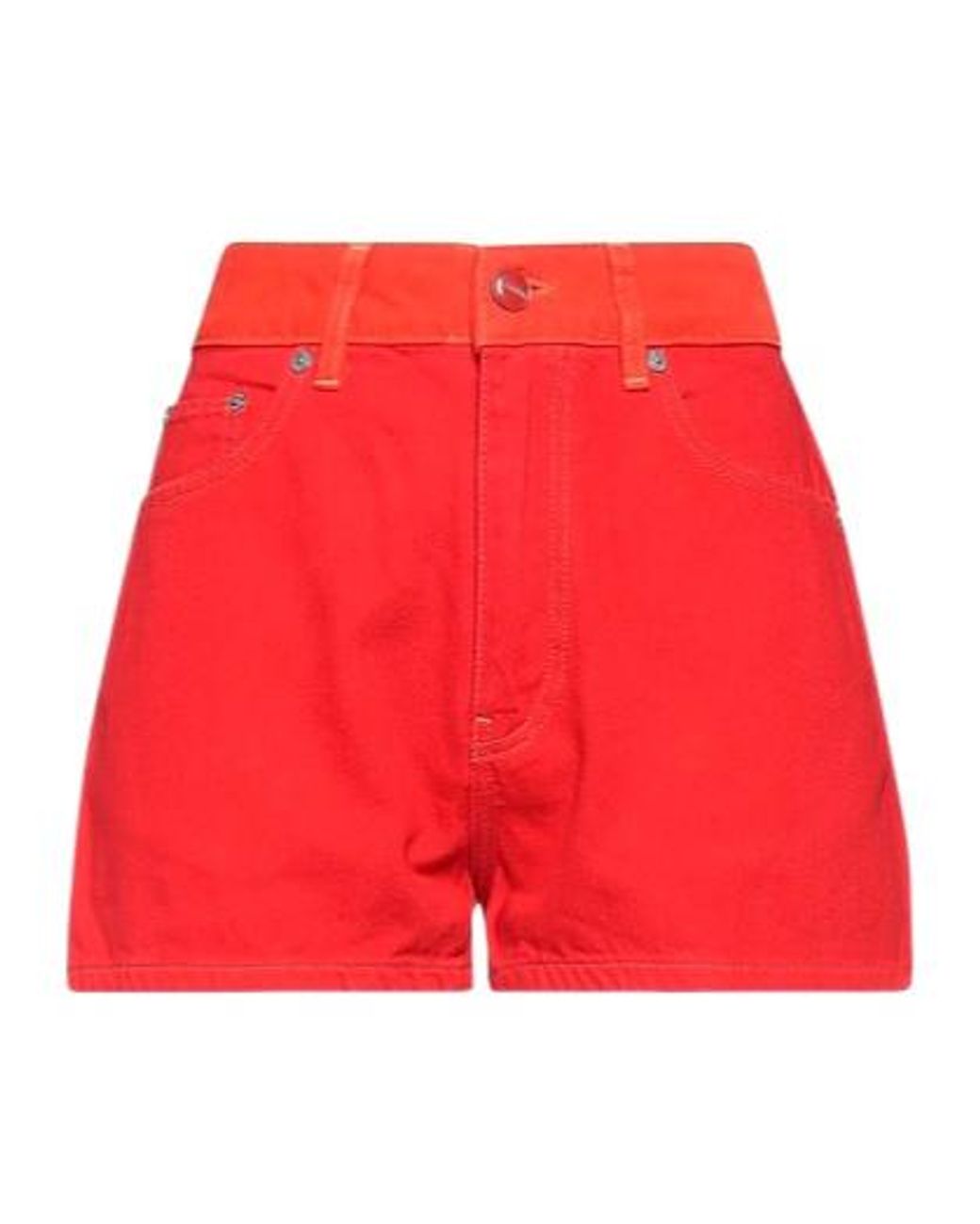 Ganni Red Denim Shorts