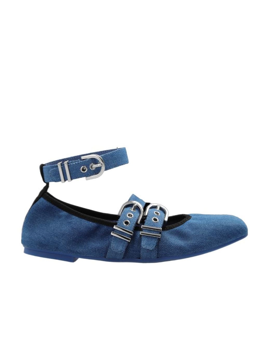 Stuart Weitzman Blue Logo Flat Shoes