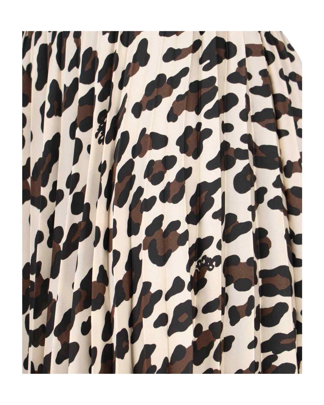 Sacai White Leopard-Printed Pleated Midi Skirt