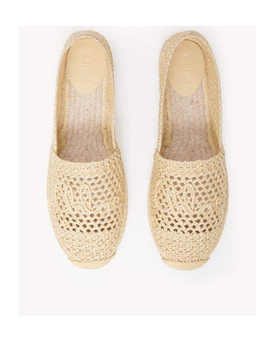 Chloé Natural Chloé Isla Logo Detailed Slip-On Espadrilles