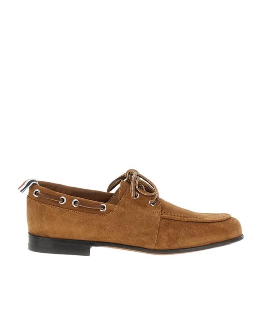 Thom Browne Brown Lace-Up Boat Shoes